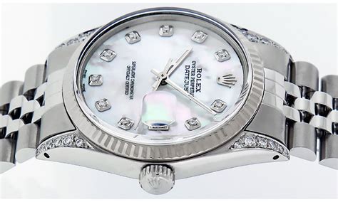 rolex mother of pearl 36mm with diamonds|Rolex datejust 36 stainless steel.